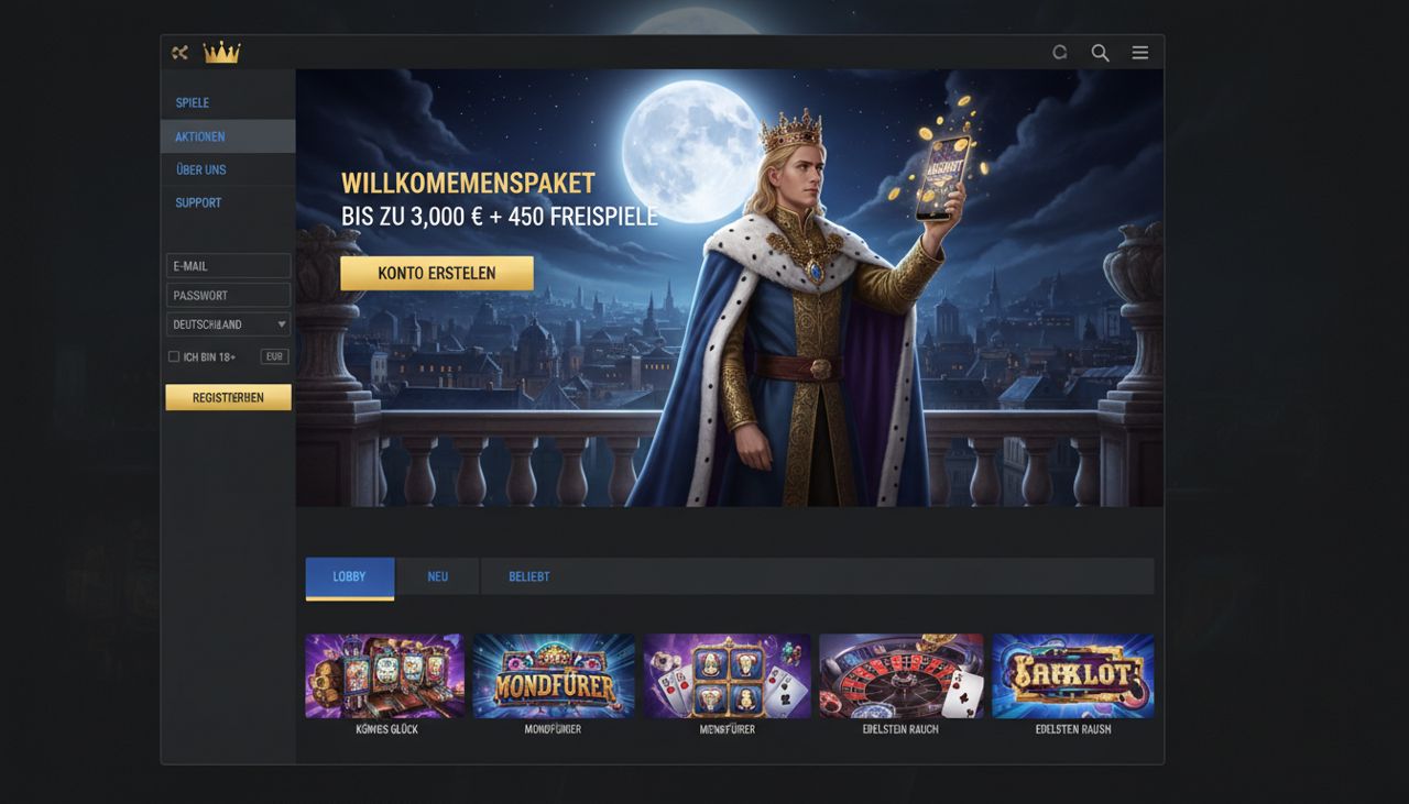 Ansicht der Website von King Billy